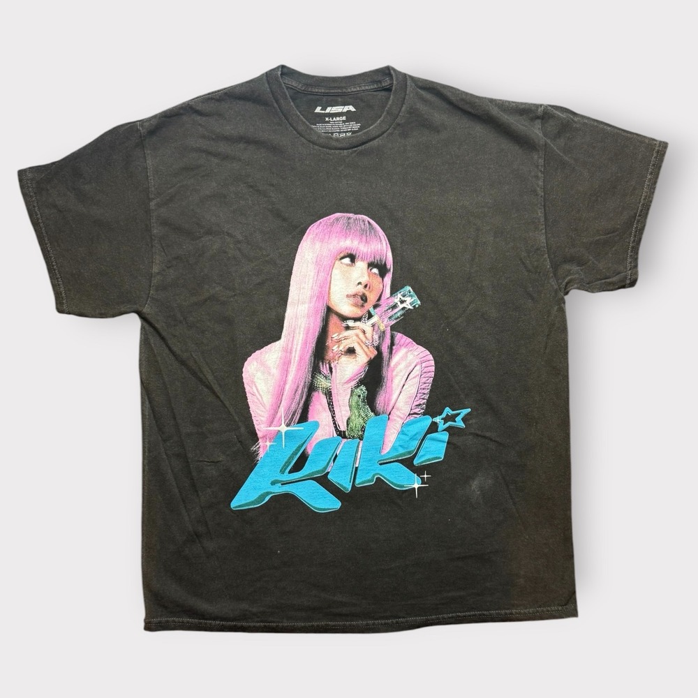 Lisa Blackpink Lalisa Kiki Graphic T-Shirt XL Faded Black Ceremony of Roses Tee